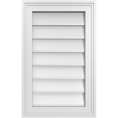 Ekena Millwork Vertical Surface Mount PVC Gable Vnt: Non-Functional, w/2"W x 1-1/2"H, Brickmould Frame, 14"W x 22"H GVPVE14X2202SN